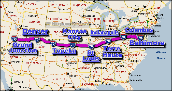 interstate 70 route map